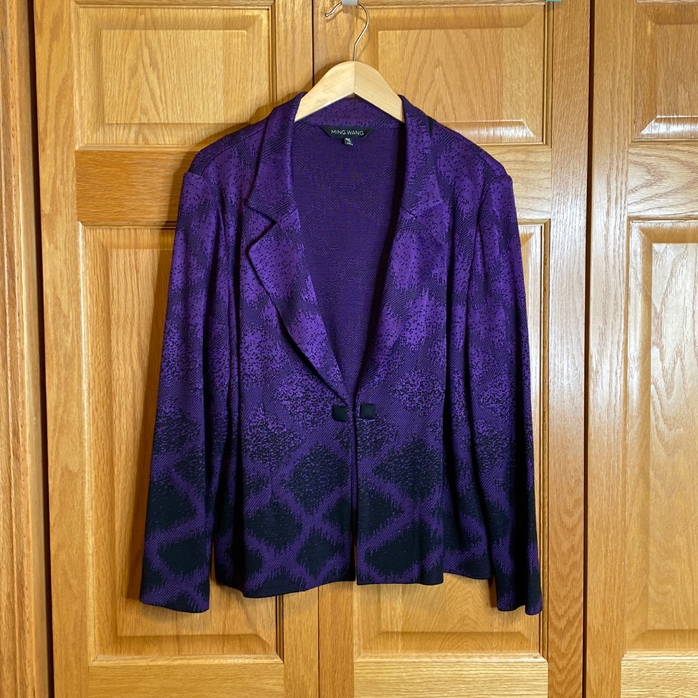 Ming Wang purple jacket/sweater women’s size XLP like new condition